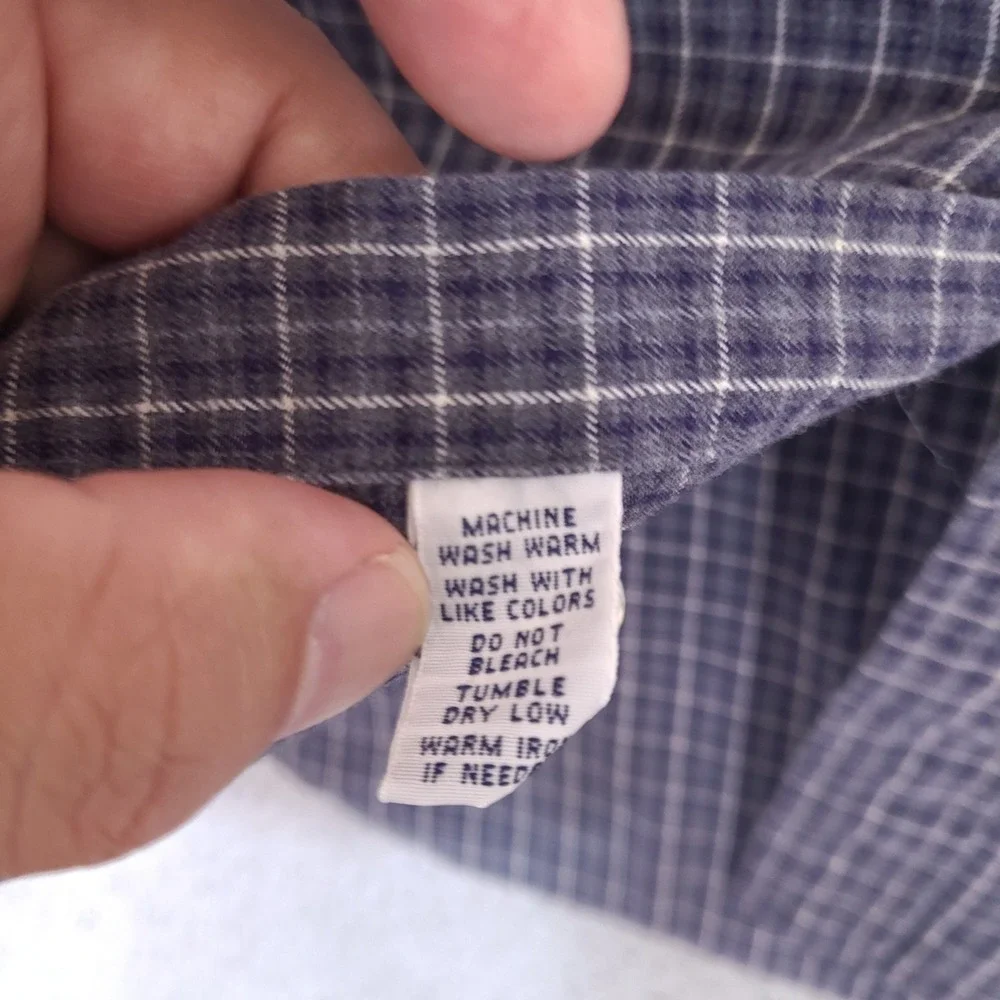 Vintage Polo Ralph Lauren Shirt‎ Mens Large Blue Plaid Stanton Classic Fit *Read